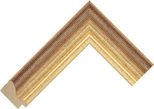 Corner sample of Gold/Red Spoon Ayous Frame Moulding