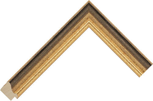 Corner sample of Gold/Black Spoon Ayous Frame Moulding