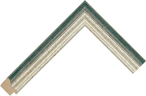 Corner sample of Silver/Blue Spoon Ayous Frame Moulding