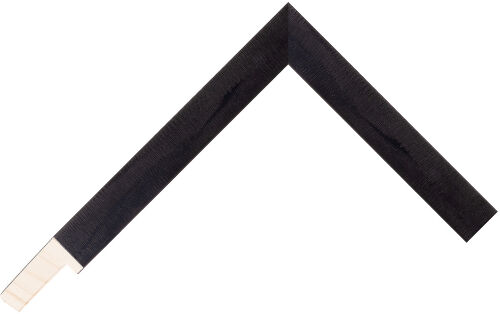 Corner sample of Black Flat Radiata Pine Frame Moulding