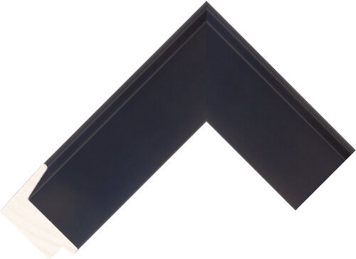 Corner sample of Black Flat Pine FJ Frame Moulding