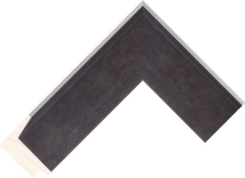 Corner sample of Anthracite/Silver Flat Pine FJ Frame Moulding