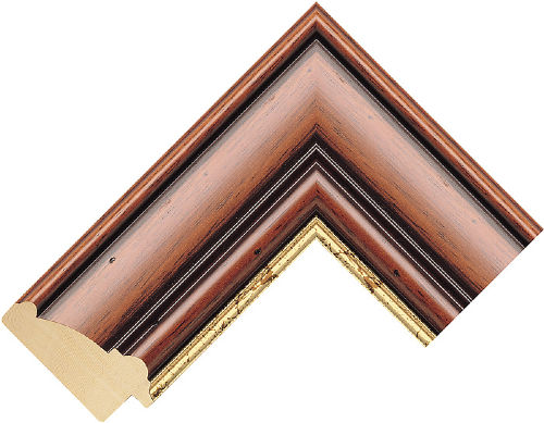 Corner sample of Dark Wood Reverse Ayous Frame Moulding