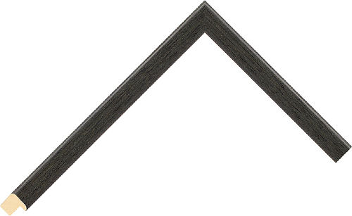 Corner sample of Black Cushion LINDEN Frame Moulding