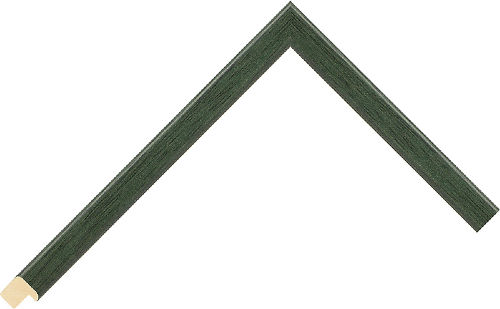 Corner sample of Green Cushion LINDEN Frame Moulding