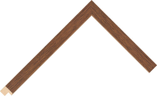 Corner sample of Walnut Flat LINDEN Frame Moulding