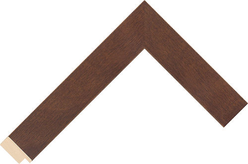 Corner sample of Walnut Flat LINDEN Frame Moulding