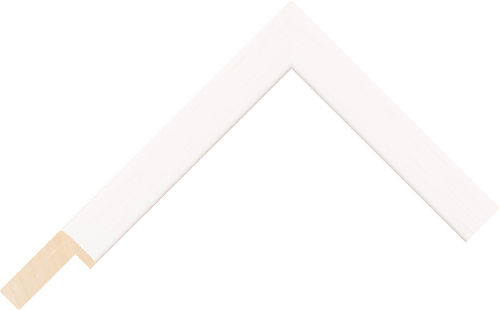 Corner sample of White Flat Ayous Frame Moulding