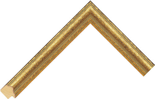 Corner sample of Gold Spoon Obeche Frame Moulding