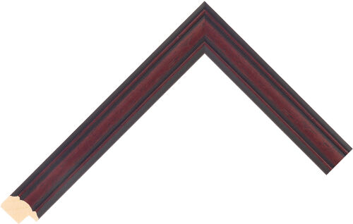 Corner sample of Antique Mahogany Cushion Ayous Frame Moulding