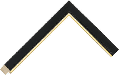 Corner sample of Black Flat Ayous Frame Moulding