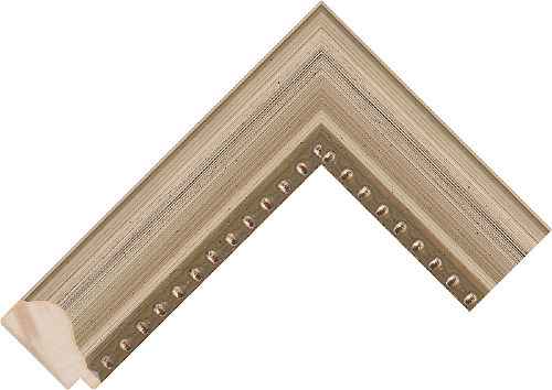 Corner sample of Silver Scoop Radiata Pine Frame Moulding