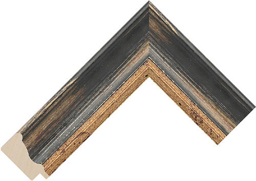 Corner sample of Black Spoon Ayous Frame Moulding