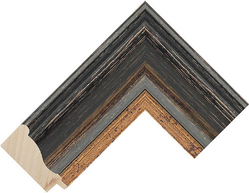 Corner sample of Black Spoon Ayous Frame Moulding