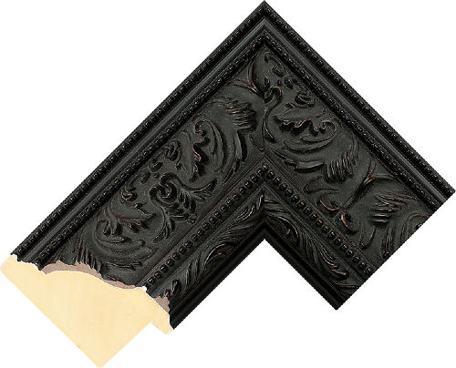 Corner sample of Black Reverse Ayous Frame Moulding