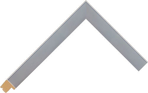 Corner sample of Polished Silver Flat Ayous Frame Moulding