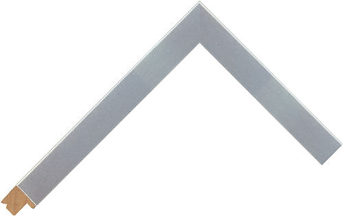 Corner sample of Brushed Silver Flat Ayous Frame Moulding