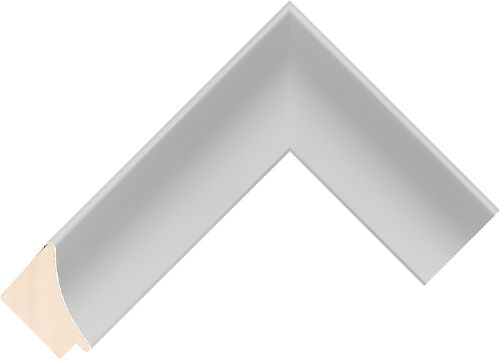 Corner sample of Brushed Silver Scoop Ayous Frame Moulding