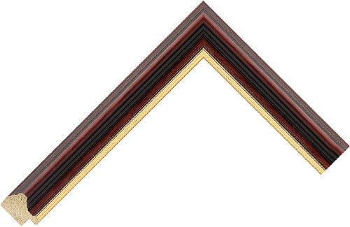 Corner sample of Mahogany Spoon Ayous Frame Moulding