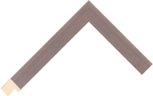 Corner sample of Grey Walnut Flat Pine FJ Frame Moulding