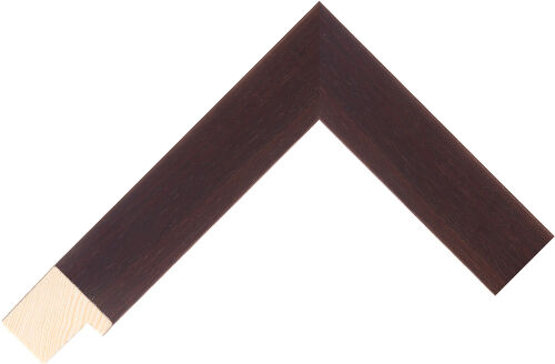 Corner sample of Dark Walnut Flat Pine FJ Frame Moulding