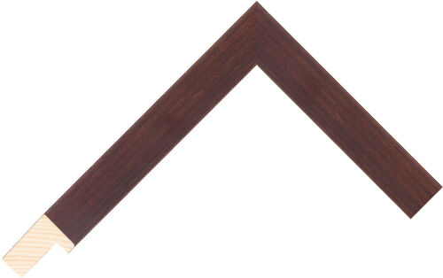 Corner sample of Dark Walnut Flat Pine FJ Frame Moulding