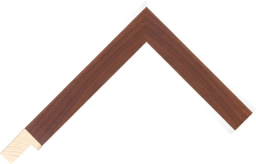 Corner sample of Walnut Flat Pine FJ Frame Moulding