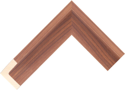 Corner sample of Walnut Float Pine FJ Frame Moulding