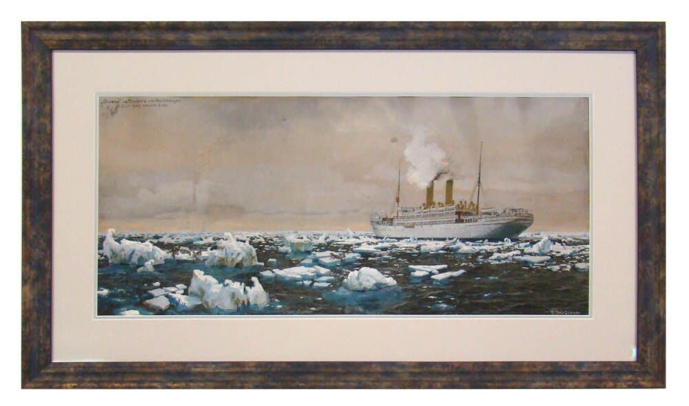 Oil Painting of Arctic Ship